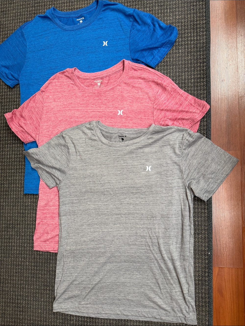 Hurley Kids Short Sleeve Tees - Blue, Pink, Gray (fit women in a small)